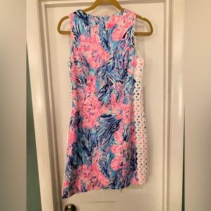 Lilly Pulitzer Mila Periwinkle Purple Fan Sea Pants & Lace Stretch Shift Dress